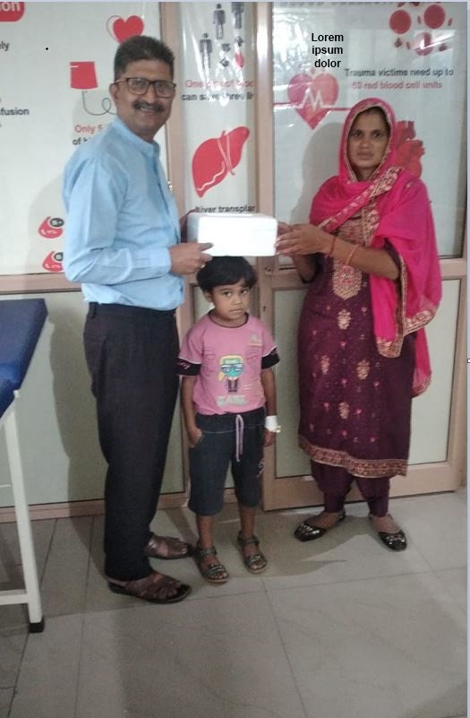Adopted Thalassemic child by APNA BLOOD BANK